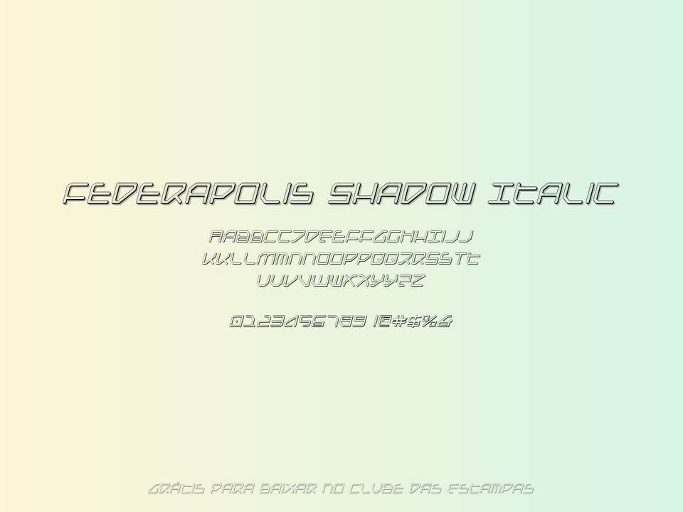 Fonte Federapolis Shadow Italic Grátis Para Baixar