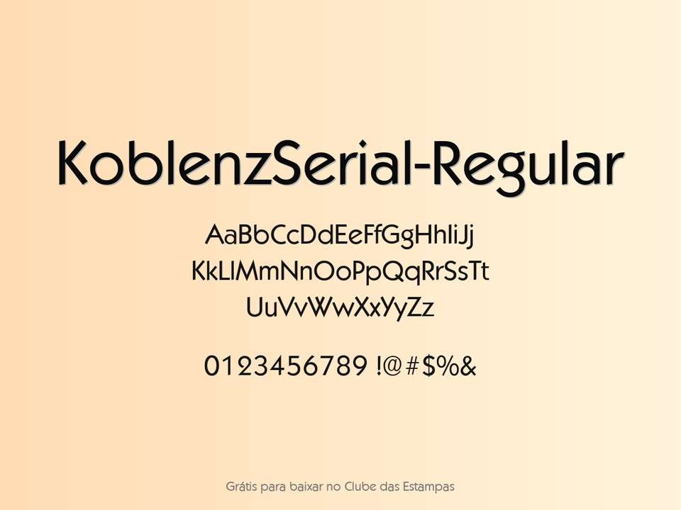 Fonte Koblenzserial Regular Grátis Para Baixar
