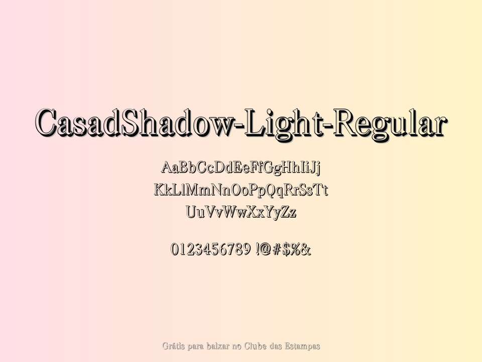 Fonte Casadshadow Light Regular Grátis Para Baixar