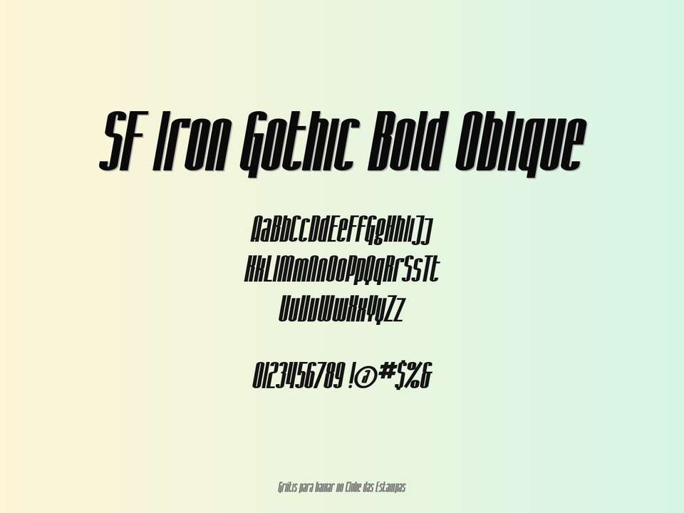 Fonte Sf Iron Gothic Bold Oblique Grátis Para Baixar