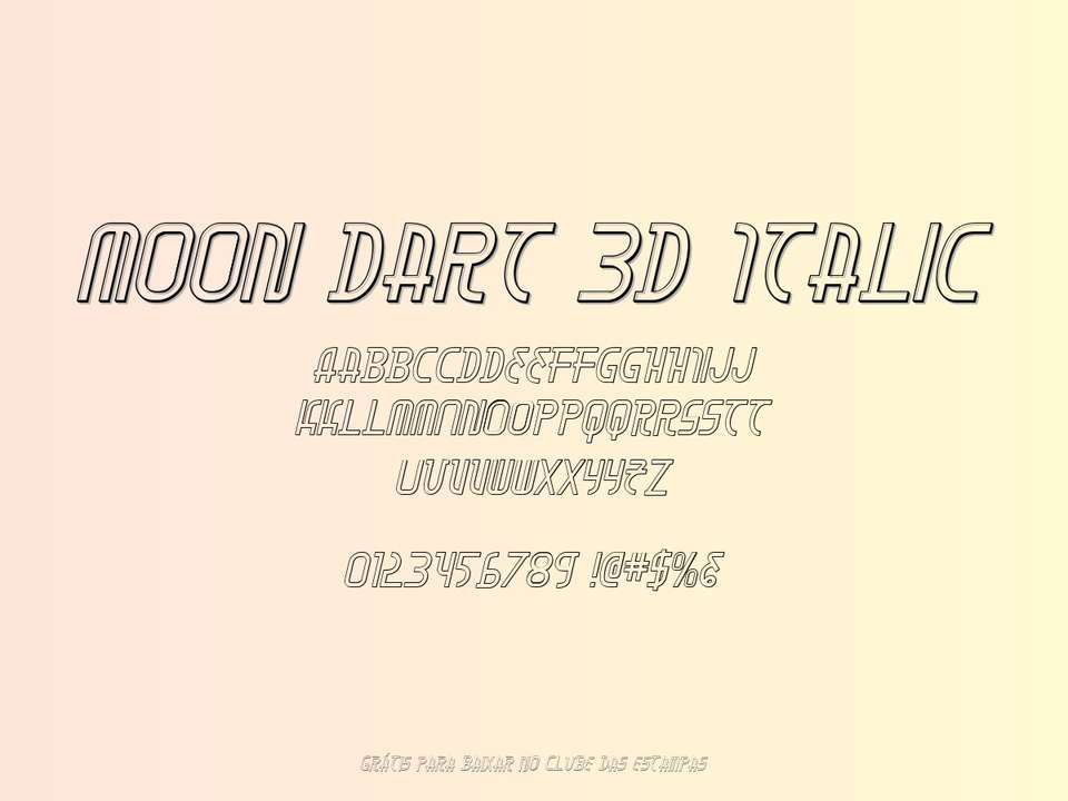 Fonte Moon Dart 3d Italic Grátis Para Baixar