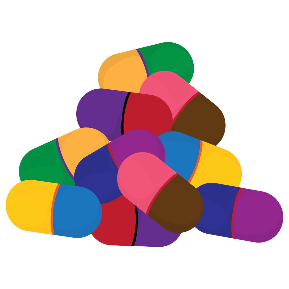 Pilhas De Cápsulas Coloridas Medicamentos Png Grátis Para Baixar