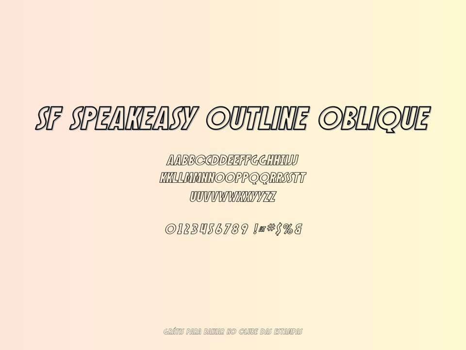 Fonte Sf Speakeasy Outline Oblique Grátis Para Baixar
