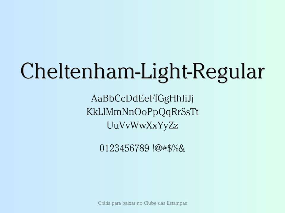 Fonte Cheltenham Light Regular Grátis Para Baixar
