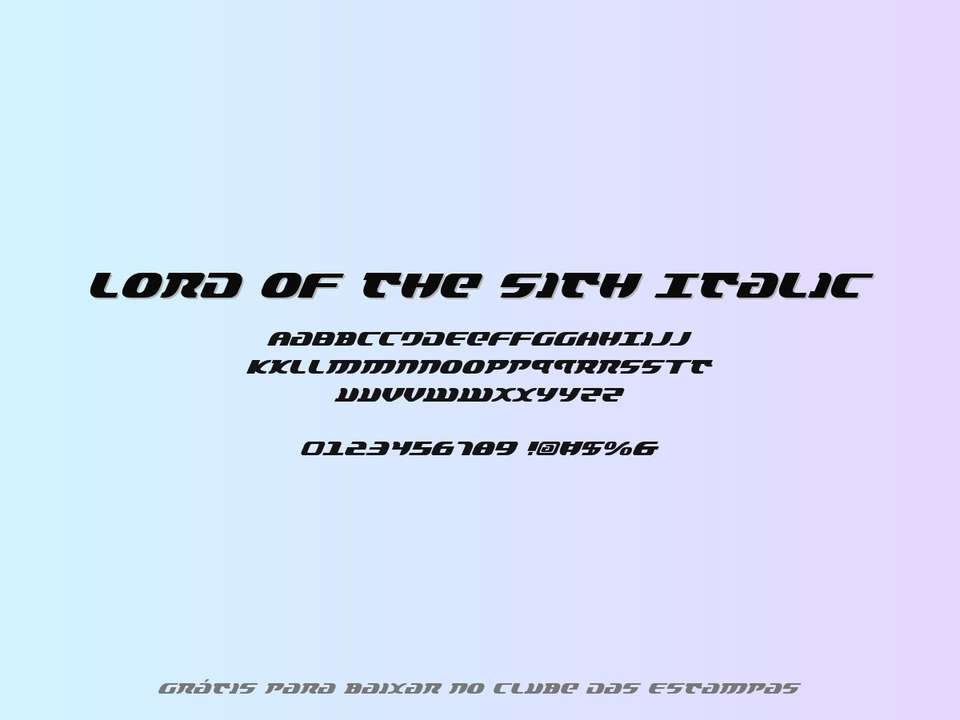 Fonte Lord Of The Sith Italic Grátis Para Baixar