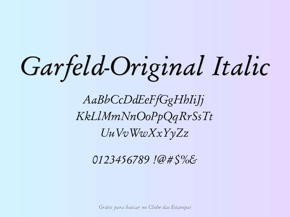 Fonte Garfeld Original Italic Grátis Para Baixar
