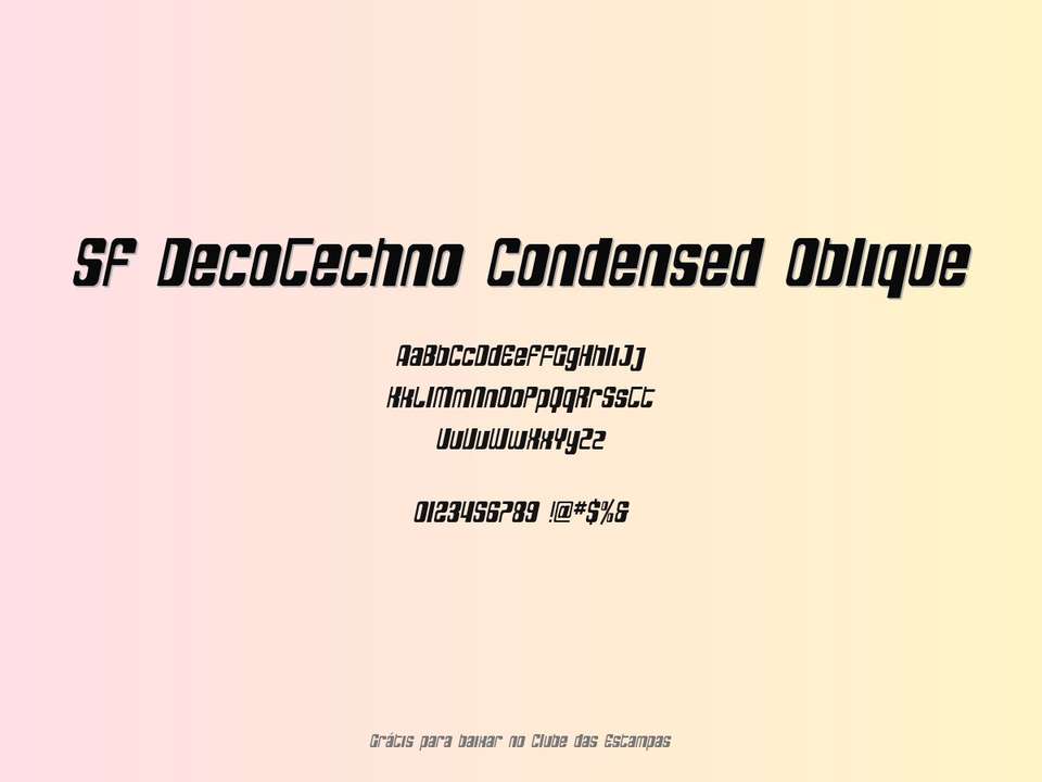 Fonte Sf Decotechno Condensed Oblique Grátis Para Baixar