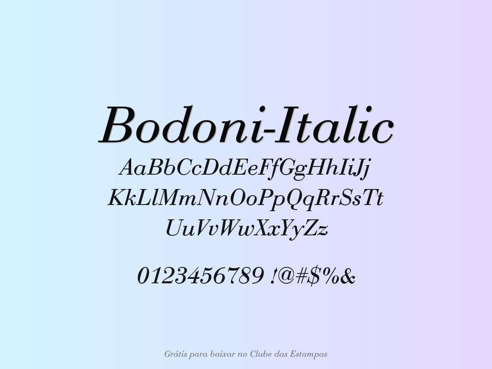 Fonte Bodoni Italic Grátis Para Baixar
