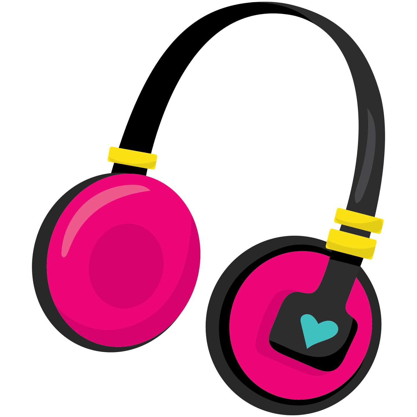 Fones De Ouvido Magenta Com Coração Áudio Png Grátis Para Baixar