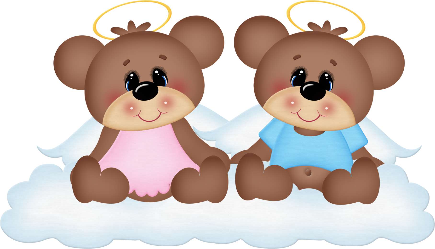 Dois Ursinhos Angelicais Fofos Personagens Png Grátis Para Baixar