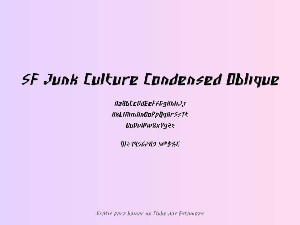 Fonte Sf Junk Culture Condensed Oblique Grátis Para Baixar