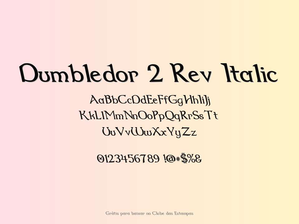 Fonte Dumbledor 2 Rev Italic Grátis Para Baixar