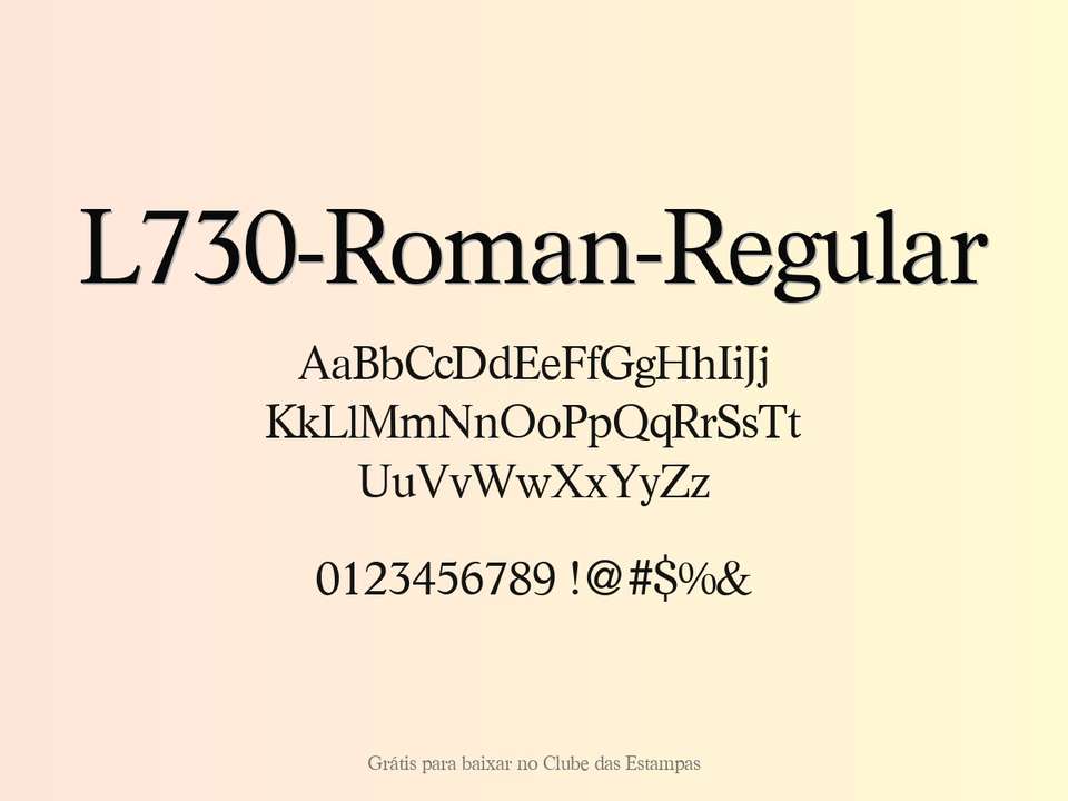 Fonte L730 Roman Regular Grátis Para Baixar