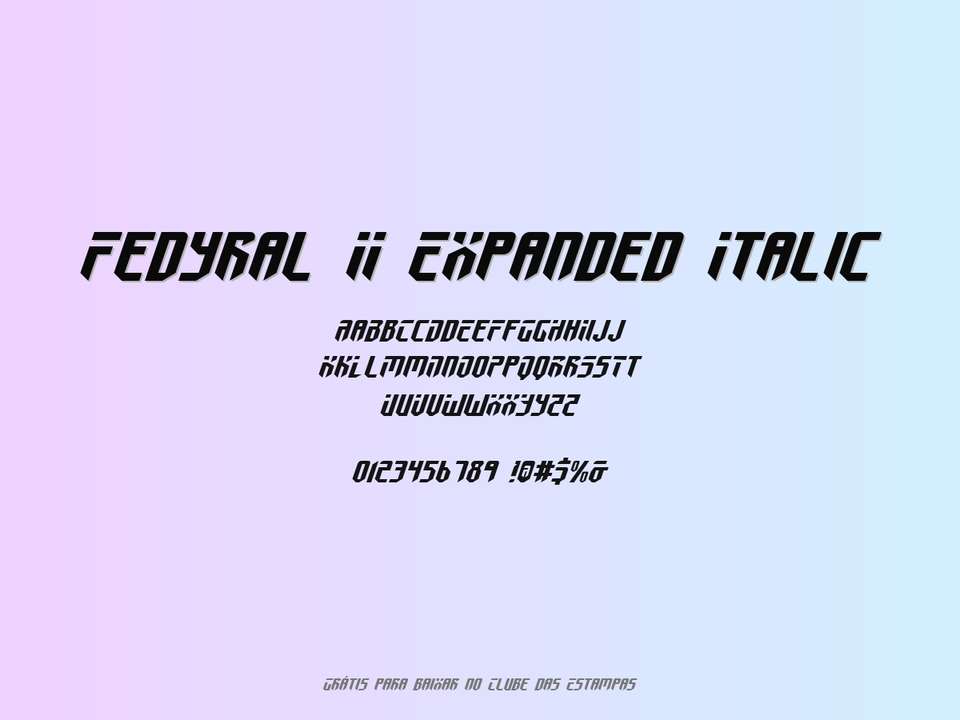 Fonte Fedyral Ii Expanded Italic Grátis Para Baixar
