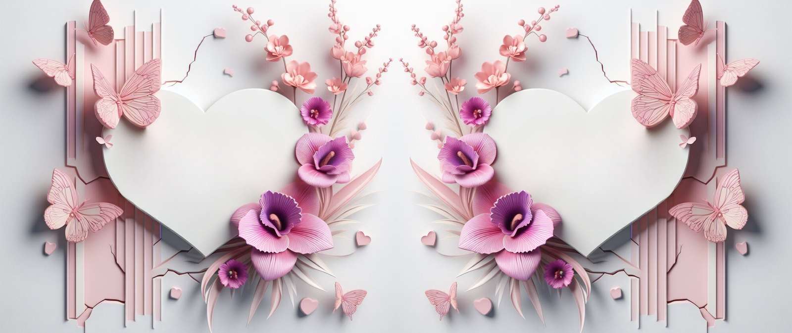 Ilustração De Corações Com Flores E Borboletas Ilustração Floral Png Arte Para Caneca Grátis Pra Bai