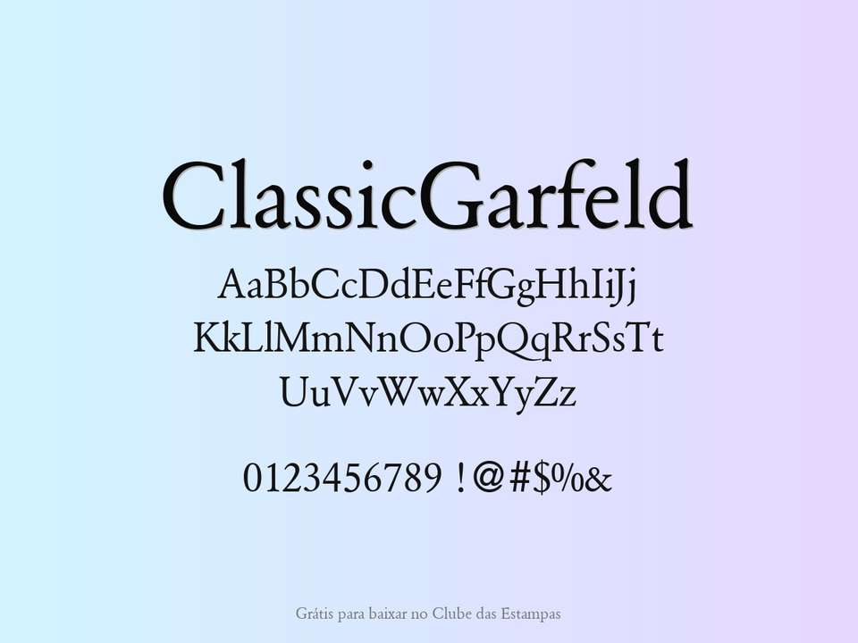 Fonte Classicgarfeld Grátis Para Baixar