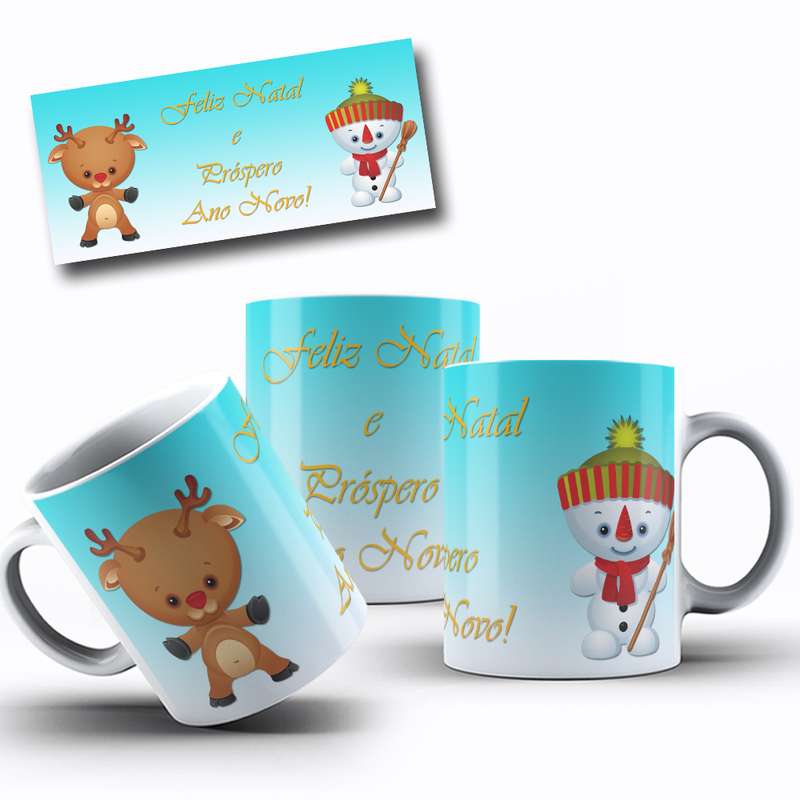 Arte Para Caneca Feliz Natal E Próspero Ano Novo 14