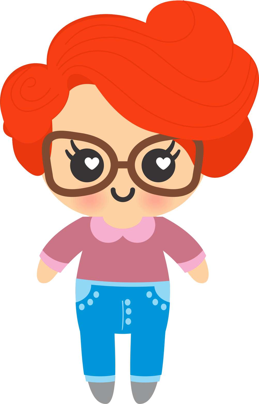 Jovem Com Cabelo Ruivo E Óculos Personagem Png Grátis Para Baixar