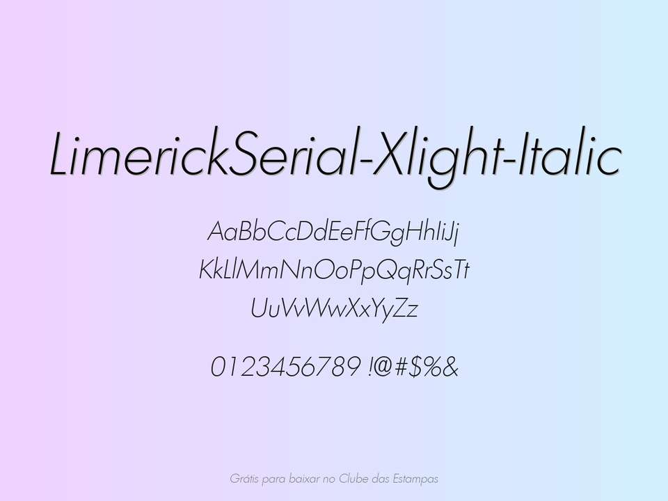 Fonte Limerickserial Xlight Italic Grátis Para Baixar