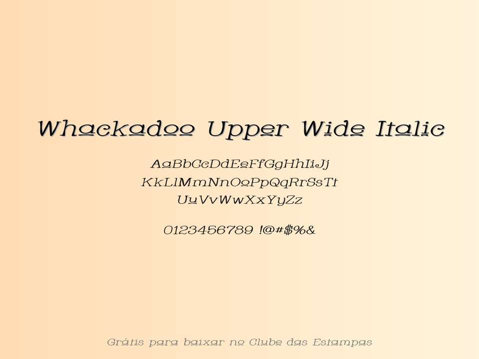 Fonte Whackadoo Upper Wide Italic Grátis Para Baixar