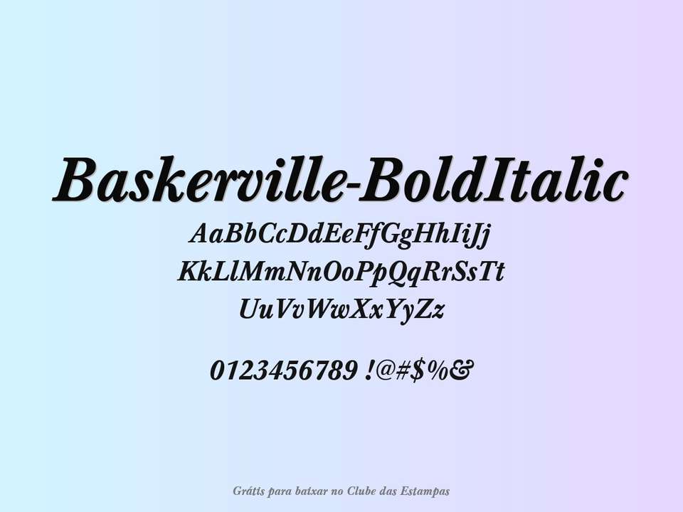 Fonte Baskerville Bolditalic Grátis Para Baixar