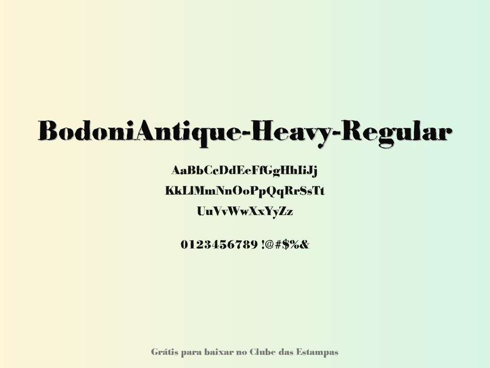 Fonte Bodoniantique Heavy Regular Grátis Para Baixar