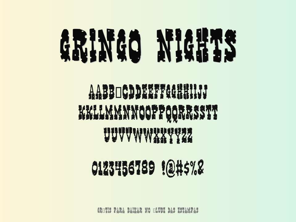 Fonte Gringo Nights Grátis Para Baixar