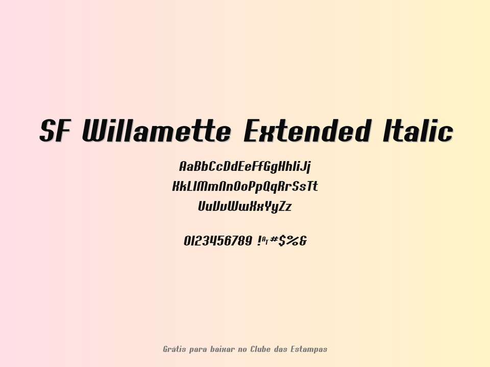 Fonte Sf Willamette Extended Italic Grátis Para Baixar