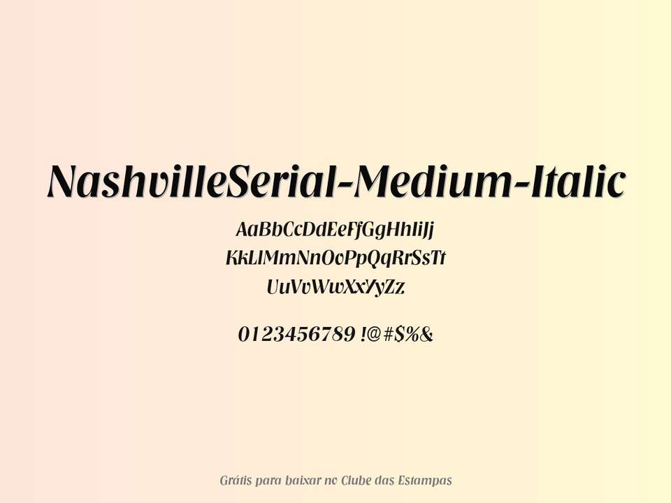 Fonte Nashvilleserial Medium Italic Grátis Para Baixar