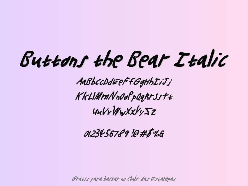 Fonte Buttons The Bear Italic Grátis Para Baixar