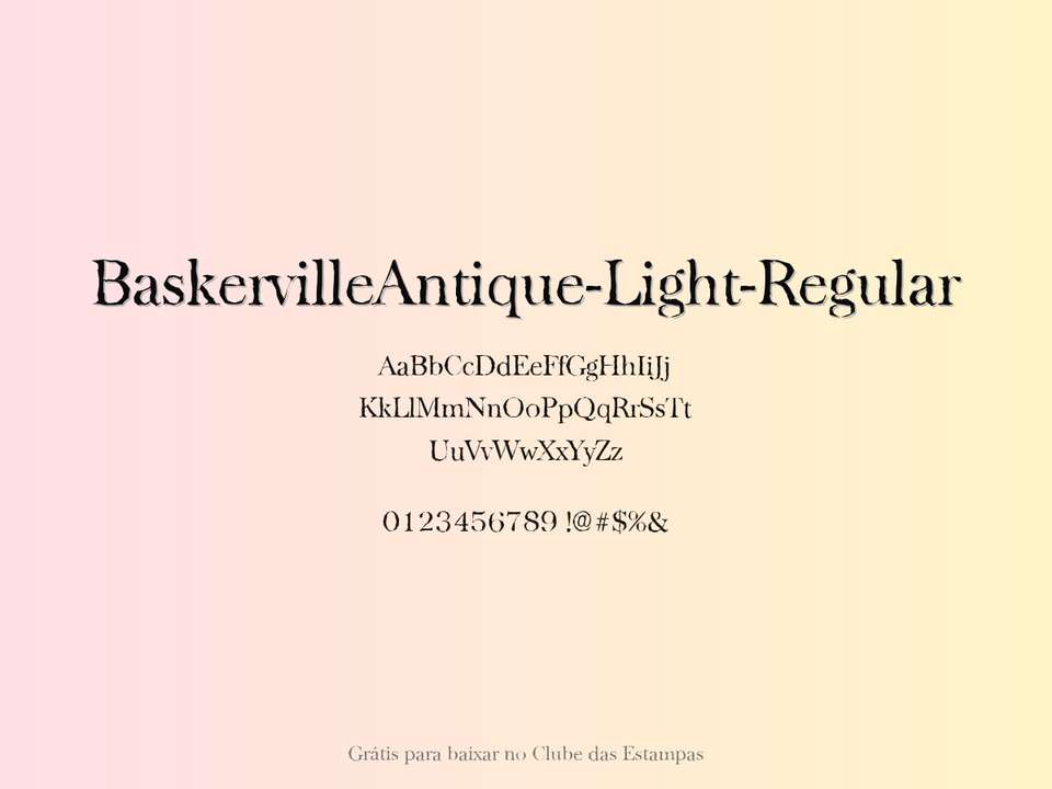 Fonte Baskervilleantique Light Regular Grátis Para Baixar