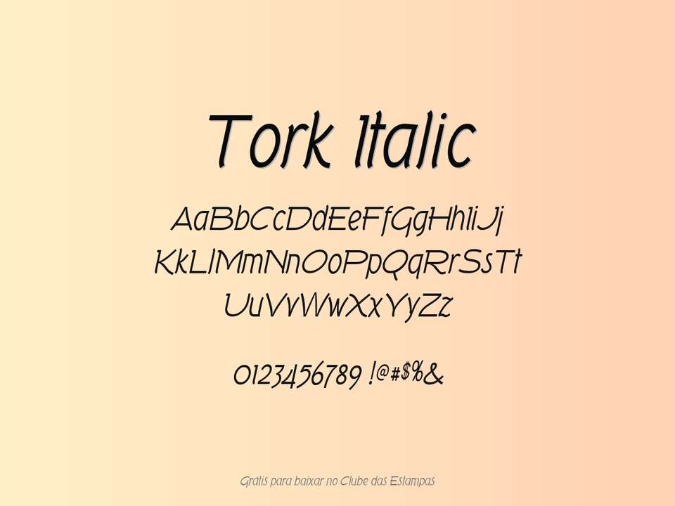 Fonte Tork Italic Grátis Para Baixar
