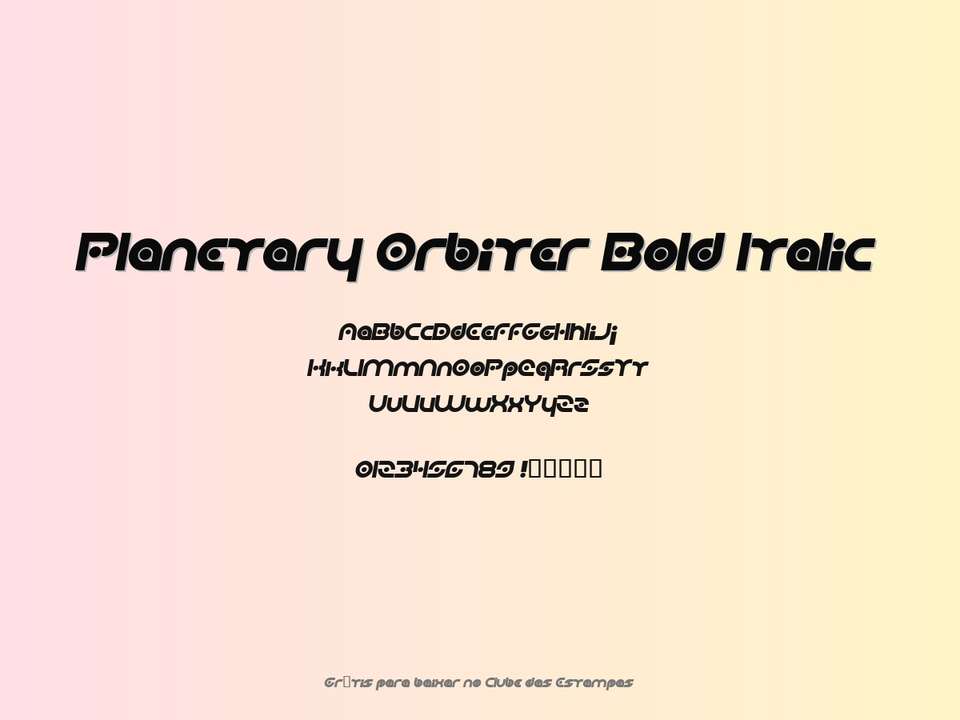 Fonte Planetary Orbiter Bold Italic Grátis Para Baixar