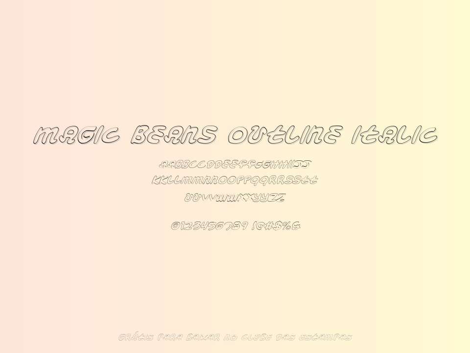 Fonte Magic Beans Outline Italic Grátis Para Baixar