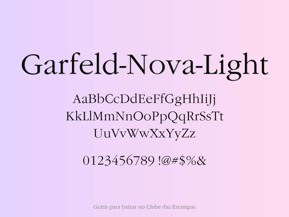 Fonte Garfeld Nova Light Grátis Para Baixar