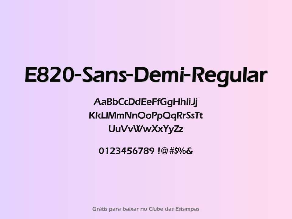 Fonte E820 Sans Demi Regular Grátis Para Baixar