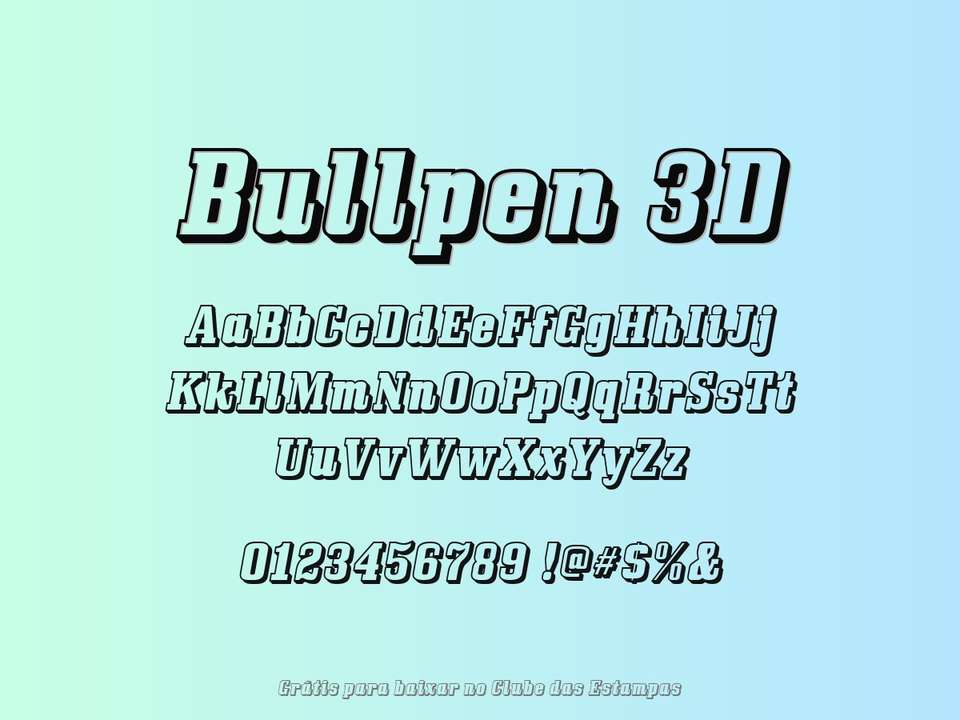 Fonte Bullpen 3d Grátis Para Baixar