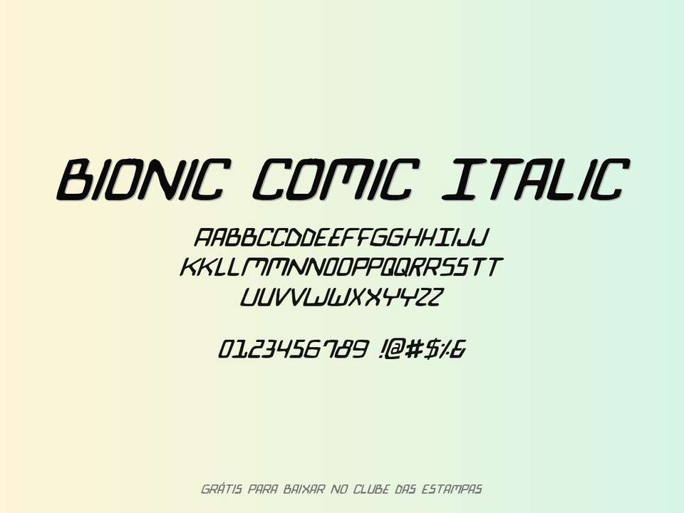 Fonte Bionic Comic Italic Grátis Para Baixar
