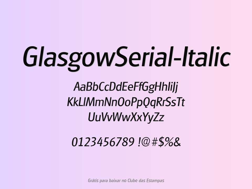 Fonte Glasgowserial Italic Grátis Para Baixar