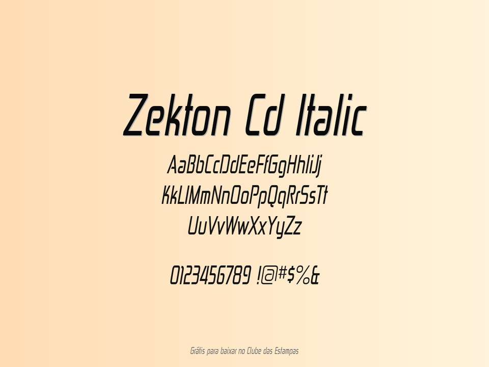 Fonte Zekton Cd Italic Grátis Para Baixar