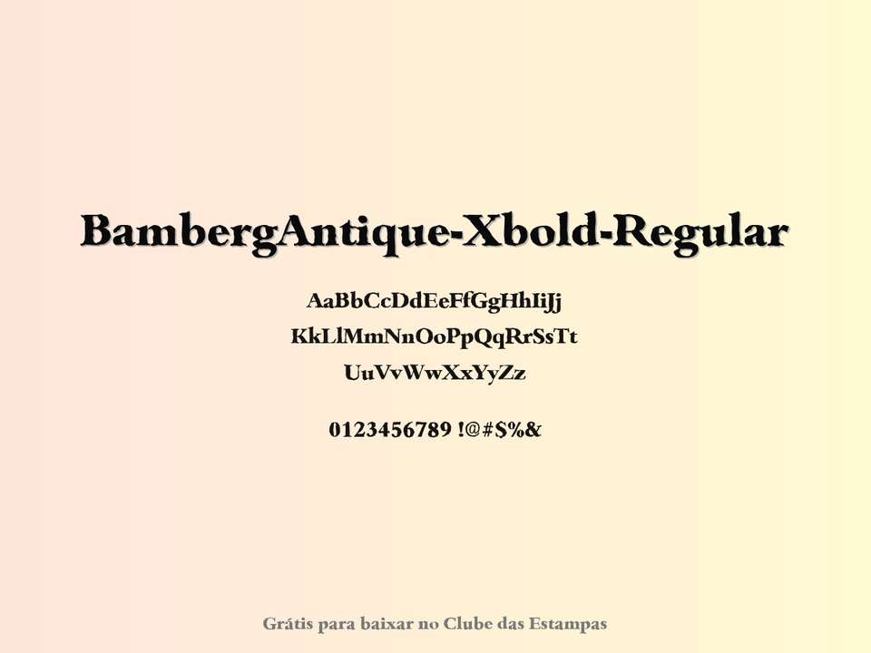 Fonte Bambergantique Xbold Regular Grátis Para Baixar