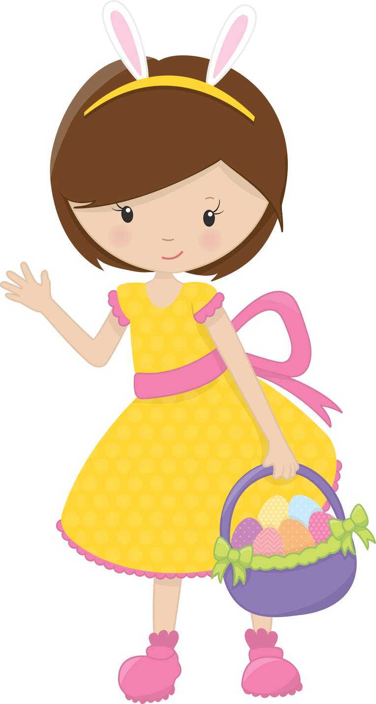 Menina Páscoa E Ovos Páscoa Png Grátis Para Baixar