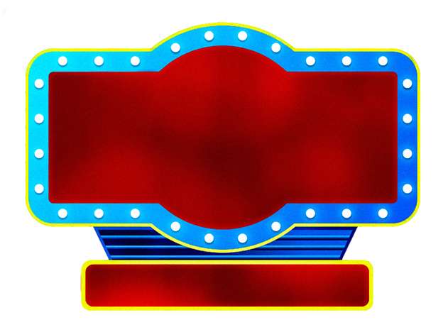 Painel Marquee Teatral Vermelho Azul Teatro Png Grátis Para Baixar