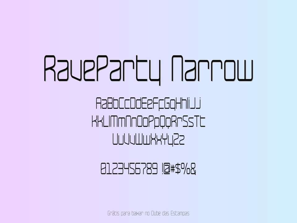 Fonte Raveparty Narrow Grátis Para Baixar