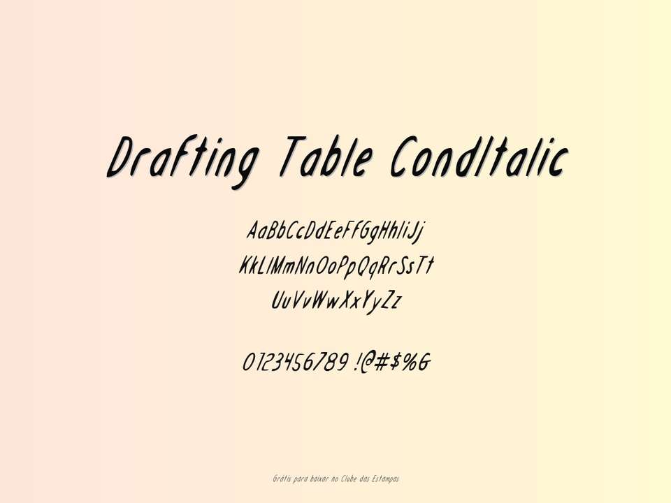 Fonte Drafting Table Conditalic Grátis Para Baixar