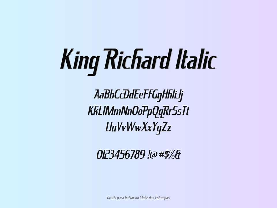 Fonte King Richard Italic Grátis Para Baixar