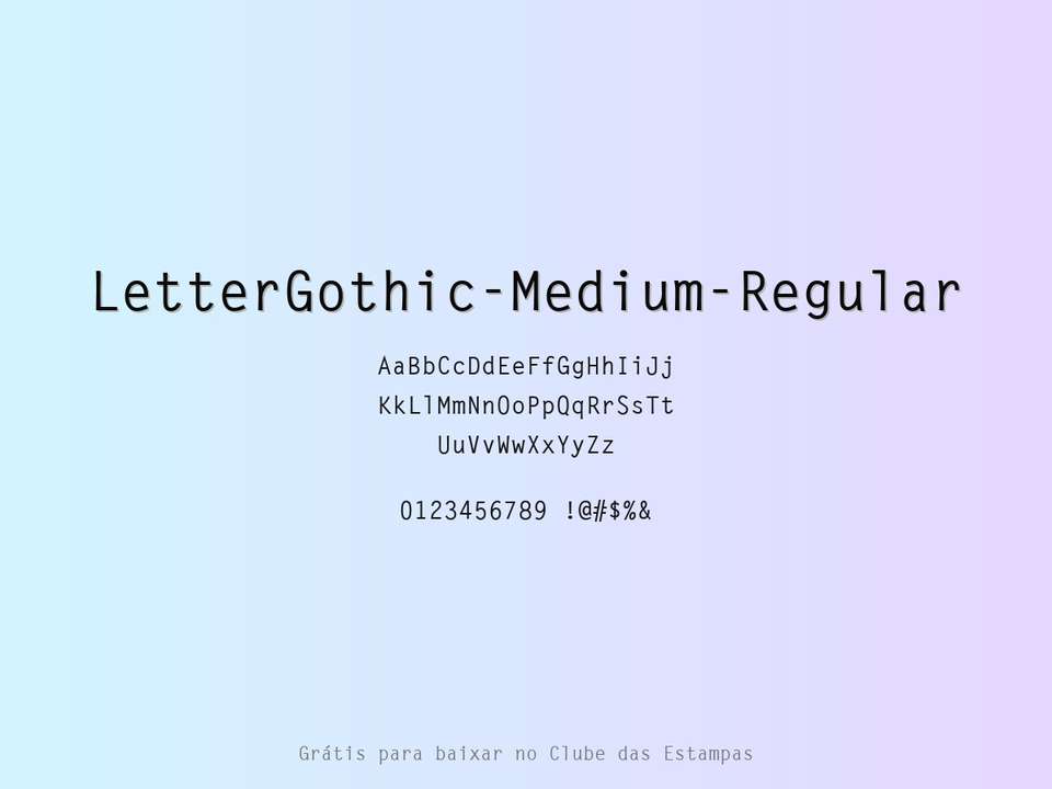 Fonte Lettergothic Medium Regular Grátis Para Baixar