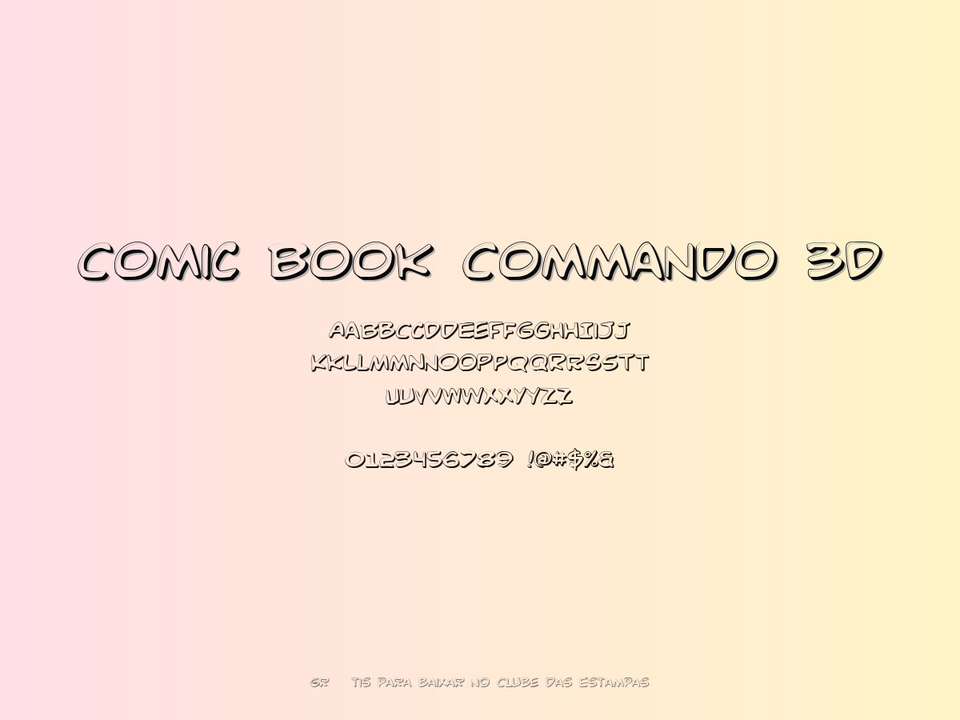 Fonte Comic Book Commando 3d Grátis Para Baixar