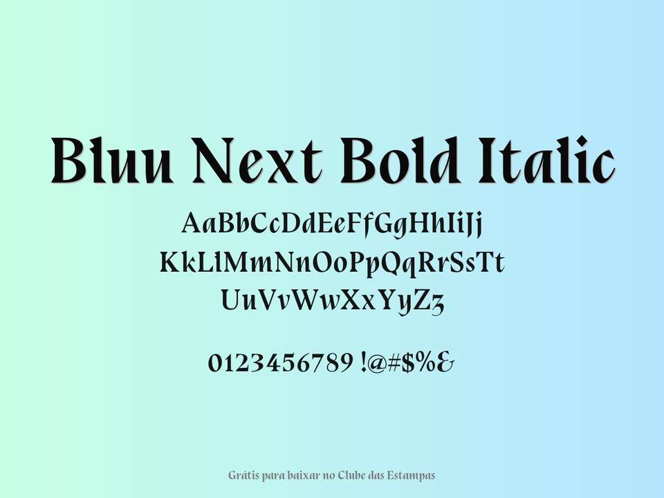 Fonte Bluu Next Bold Italic Grátis Para Baixar