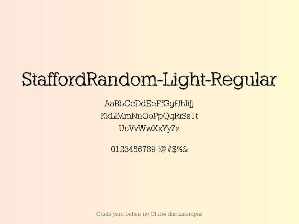Fonte Staffordrandom Light Regular Grátis Para Baixar